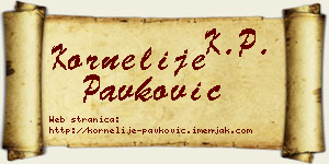 Kornelije Pavković vizit kartica